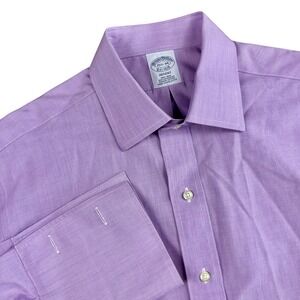 Brooks Brothers Mens Purple Regent Fit French Cuff Non-Iron Supima Cotton 15.5